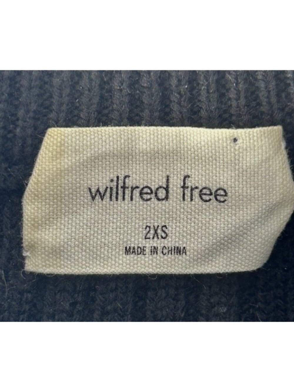 Aritzia Wilfred Free Boland Sweater Merino Wool Ribbed Cropped Black Women’s XXS - Picture 3 of 7